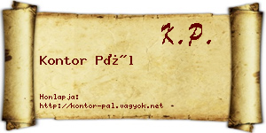 Kontor Pál névjegykártya